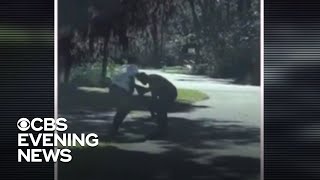 Video emerges of fatal shooting of black jogger [upl. by Osnofedli332]