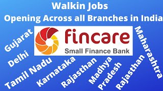 Bank JobsFincare Bank RecruitmentFreshers JobsWalkin Jobs2021 [upl. by Ferrell]