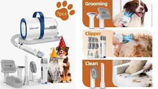 Oneisall Dog Grooming Vacuum Kit with 10000Pa Suction Power [upl. by Lolita485]