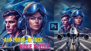 Create an Epic Air Force Movie Poster  A StepbyStep Photoshop Tutorial Guide [upl. by Arenat]