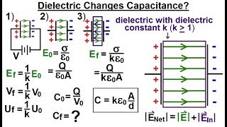 Physics  EampM Ch 392 Capacitors amp Capacitance Understood 12 of 27 Dielectric Chgs Capacitance [upl. by Shaina316]