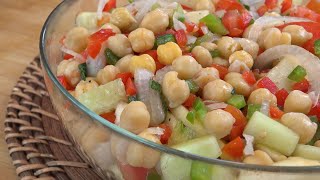 ⭐Cómo hacer ENSALADA DE GARBANZOS fácil y FRESQUITA ⭐️ [upl. by Walling]