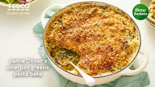 Jamie Olivers One Pan Greens Pasta Bake [upl. by Lancaster]