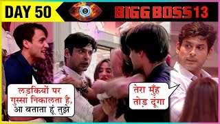 Siddharth Shukla Asim Riaz HUGE PHYSICAL Fight  Bigg Boss 13 Episode Update [upl. by Sorvats]