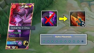 96 WINRATE CHOU SECRET TRICK TUTORIAL 2023 NEW BUILD AND EMBLEM CHOU [upl. by Llerod767]