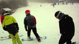 Moose chasing skier at Sugarbush [upl. by Ztnarf316]