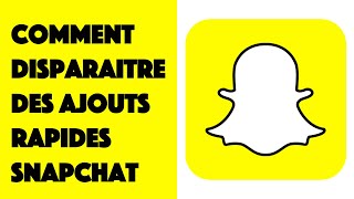 Comment disparaitre des ajouts rapides Snapchat [upl. by Anura]