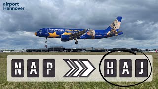 Eurowings landing at Hannover airport HAJ  Airbus A320 Europa Park Livery [upl. by Hadihsar]