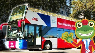 Gecko and The Open Top London Tour Bus  Geckos Real Vehicles  Double Decker Bus for Children [upl. by Hanad]