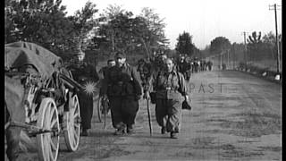 German troops march and their troop commander instructed by a US military officiaHD Stock Footage [upl. by Swane294]