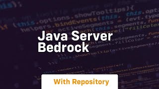 java server bedrock [upl. by Etnuad]