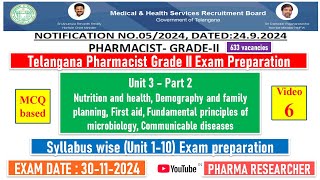 Telangana Pharmacist GradeII exam Preparation II Unit 3  part 2 II Unit 110 exam preparation [upl. by Cobby666]