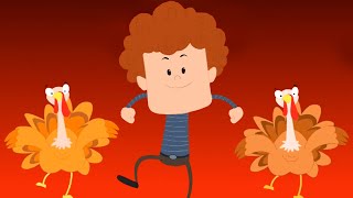 Turkey Song Thanksgiving Rhymes and Cartoon Videos for Kids [upl. by Ahsinelg]