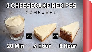 3 Cheesecake Recipes COMPARED ft a blindfold  Sorted Food [upl. by Remled]