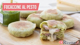 Focaccine al pesto senza lievitazione  Ricettait [upl. by Janiuszck]