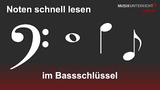 Notenlesen im Bassschlüssel FSchlüssel – einfach erklärt  Tricks [upl. by Kiley]