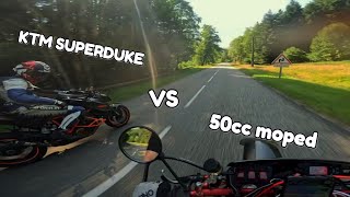 50cc MOPED vs KTM SUPERDUKE [upl. by Vannie]