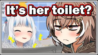 Chat tells Mumei that shes actually in Gura’s Bath Water【Hololive】 [upl. by Seema160]