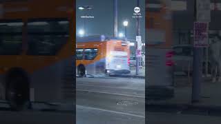 Police chase stolen bus through Los Angeles [upl. by Lonne]