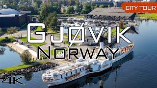 Gjøvik Norway  City Tour amp Drone 4k [upl. by Noryak423]