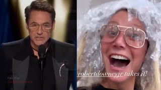 Gwyneth Paltrows RealTime Reaction To RDJs Oscar Win [upl. by Novelc]