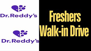 DrReddys Laboratories Ltd Walkin Freshers reddys [upl. by Arotahs]