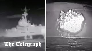 Ukraine sinks Russian warship near Crimea [upl. by Lynea]