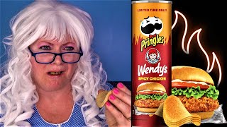 Wendys Spicy Chicken PRINGLES Pizza Ranch Pineapple Habanero Challenge Granny McDonalds [upl. by Nicolai]