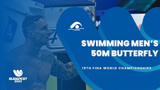 Swimming Men  50m Butterfly  Highlights  19th FINA World Championships  Budapest 2022 [upl. by Eirene]