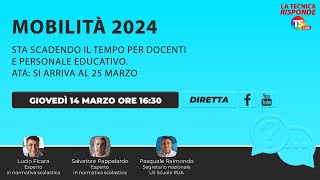 Mobilità 2024 sta scadendo il tempo per docenti e personale educativo Ata si arriva al 25 marzo [upl. by Airbmac]