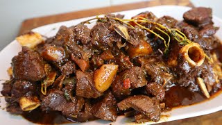 How To Make Jamaican Stewed Goat Meat Step By Step  Caribbean Food [upl. by Dihsar]