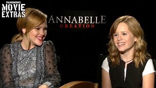 Annabelle Creation 2017 Talitha Bateman amp Lulu Wilson talk about the movie [upl. by Nilyad]