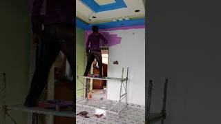 Painting home wall video 🎨🖌️🏫😲😲    home painting wall video painter official [upl. by Nevanod899]