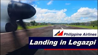 PAL EXPRESS Q400  Final Approach and Landing in Legazpi Airport [upl. by Lauri]