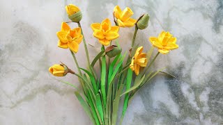 How to make quilled daffodil flowers  Part 2  Quilling Paper Flowers [upl. by Marienthal]