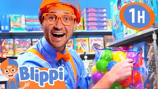 Blippi Spends the Day Exploring a GIANT Toy Store  1 HOUR OF BLIPPI TOYS [upl. by Llennhoj]