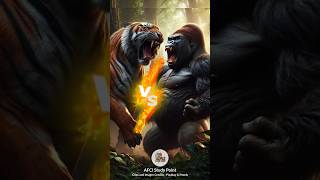 Tiger 🐅Vs Gorilla 🦍 Animalfights TigervsSilverbackgorilla youtubeshorts viral shortsfeed [upl. by Hayse850]