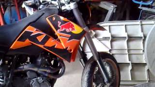 Ktm 640 LC4 full akrapovic  keihin  cams f1 [upl. by Rebmac345]