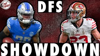 DFS Showdown  Lions vs 49ers Preview  NFL Conference Championship [upl. by Einttirb]