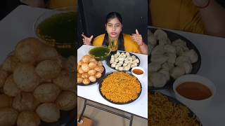 Spicy Maggi Spicy Pani Puri Spicy momos challenge  Indian Street Food Mukbang shorts [upl. by Christianson]