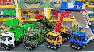 Diecast Truck Vehicle of Garbage Truck Military Truck Logging Truck Stair Passenger Truck [upl. by Akapol]