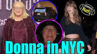 Travis mom Donna Kelce arrives at Taylor Swifts tribeca apartment after Grotesquerie premiere [upl. by Fenella430]