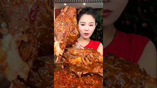 Spicy Lambs Head Part 1 mukbang short [upl. by Uel]