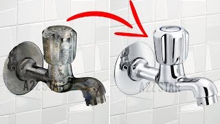 Clean Bathroom Taps  How to do Home Easy tap Cleaning routine Tips and Tricks [upl. by Nytsirc]