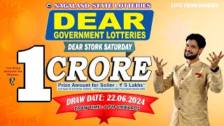 DEAR STORK SATURDAY WEEKLY DEAR 8 PM ONWARDS DRAW DATE 22062024 NAGALAND STATE LOTTERIES [upl. by Lanti]