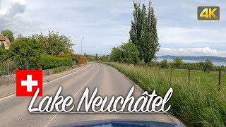 Driving around the Lac de Neuchâtel aka Lake NeuchâtelNeuenburgersee in Switzerland🇨🇭 [upl. by Revorg]