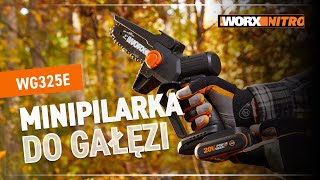 Minipilarka do gałęzi z autoolejowaniem WORX WG325E – prezentacja produktu [upl. by Neelyt]