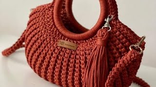 آموزش بافت کیف تریکو مکرومه تریکوبافی Teaching how to weave a tricot bag bag trico makrome 🪡🧶🥰 [upl. by Leira]