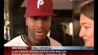 Allen Iverson arrived Istanbul Turkey 1st Interview [upl. by Cimbura65]