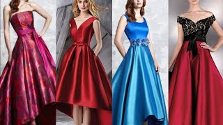 Elegant mother off the bride highlow silk dresses [upl. by Mack]